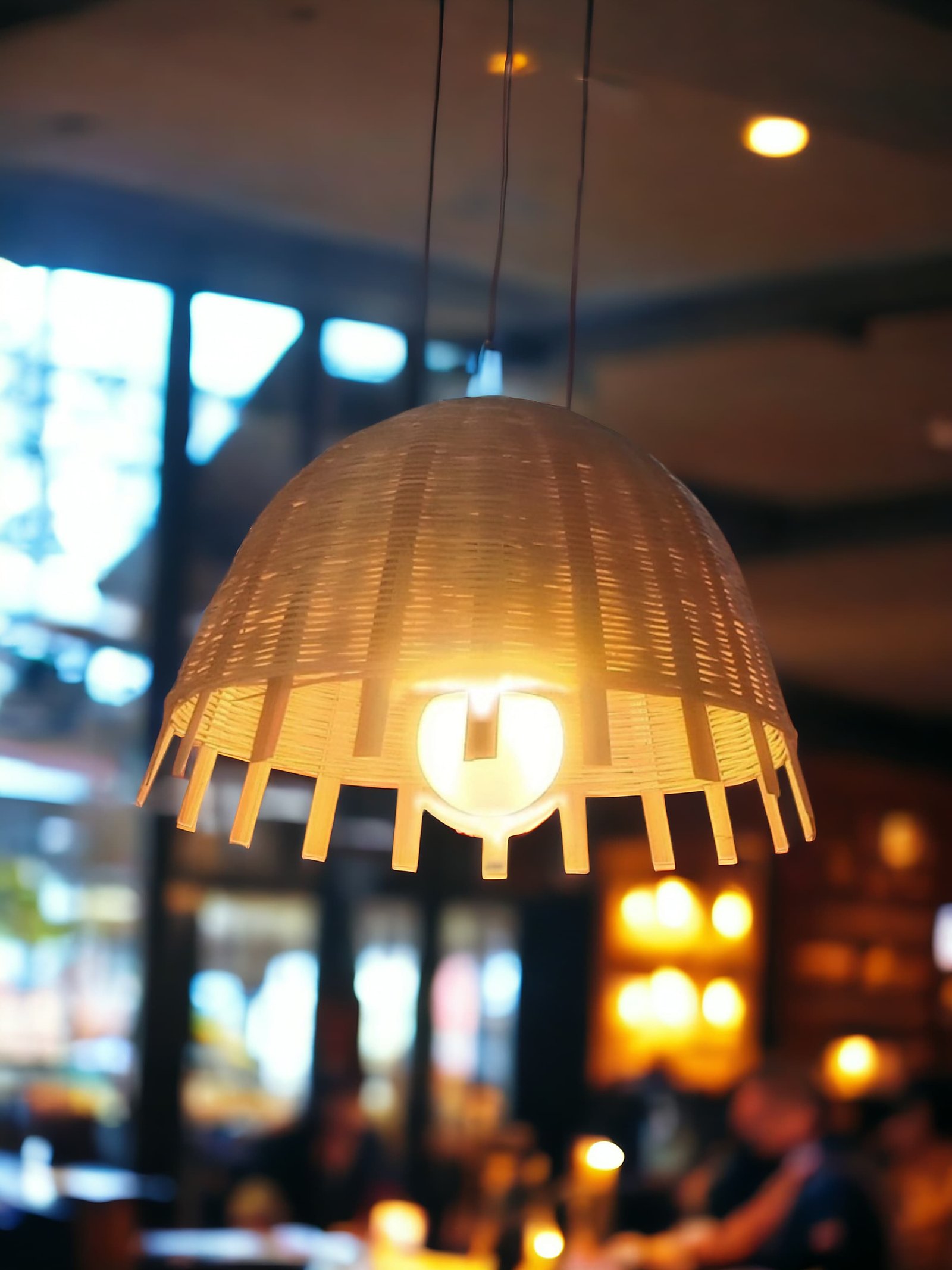 Vintage Chinese Hat-Shaped Bamboo Lampshades – Elegant Lighting for Your Home thumbnail 3